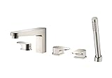 Isenberg 180.2691BN Serie 180 Deck Mounted Roman Tub Filler with Hand Shower, 180.2691, Brushed Nick