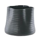 【6個入】花器(花瓶/フラワーベース) エフ ルーズィー φ13cm 穴無し ブラック(黒) 〔ガーデニング用品/園芸〕