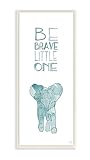 The Kids Room by Stupell Be Brave Little One Elephant Wall Plaque Art [並行輸入品]