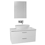 Iotti an725 Auroraダブル容器シンク浴室洗面化粧台壁マウントwith Lighted Mirror含ま 38" Iotti AN725 1