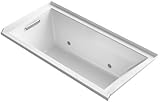 KOHLER K-1167-VCLW-0 Underscore 60-Inch X 30-Inch Drop-In Vibr-Acoustic Bath with Bask Heated Surfac