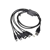 5 in 1 USB 充電ケーブル 1.2m for New 3DS(XL/LL), for 3DS(XL/LL),for 2DS, DSi(XL/LL),for GBA SP,for Wii U, for PSP 1000/2000/3000に対応 充電ケーブル 5in1 多機能 マルチゲームUSB充電ケーブル 急速充電 高耐久