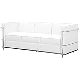 ソファ ル・コルビジェ LC2 リプロダクト (3人掛け Sバネタイプ（スカイ）, ホワイト)