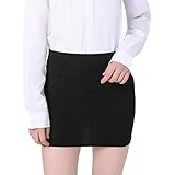 [ABCK] タイトスカート ミニ ストレッチ 無地 レディース ウエストゴム 美脚 ひざ上 フリーサイズ ブラック