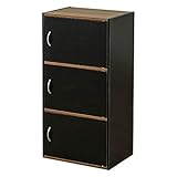 GRANZ 3段ラック扉3枚タイプ ブラック カラーボックス 収納 HMP-25BK