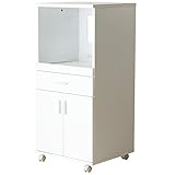 ライフスタイリングショップ キッチンワゴン レンジボード キャスター付き ホワイト 幅50cm KS-191WH