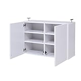 「MEMORIA 棚板が1cmピッチで可動する 深型扉付上置き幅81(FRM-0110DOOR-WH)」【JKP】