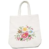 (ADOSSY) 刺繍バッグキット 刺繍キット セット シンプル バッグ 手作り DIY 花柄 トートバッグ (ホワイト2)