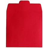 KINOKINO クラフト CD ケース DVD 収納 紙 ジャケット ギフト 封筒 (レッド 100枚 セット)