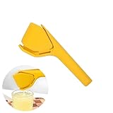 YONGDING レモン搾り器 ハンドジューサー レモンしぼり 手動式 フルーツジューサー 果汁しぼり器 クリップ式 折り畳み式 お手入れ簡単 家庭用 業務用 レモン イチゴ スイカ みかん オレンジなどに適用 1点セット (イエロー)