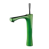 カクダイ シングルレバー混合栓 トール ライムグリーン 逆止なし 183-253GN