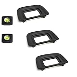 JHMei DK-20 互換 アイカップ ニコン D5200 D5100 D3200 D3100 D3000 D70s D60 用, 接眼レンズ 3個 ＆ 水準器付きホットシューカバー 2個 セット, 遮光 ほこり防止 キズ防止 - ブラック