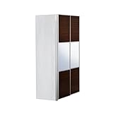 大型スライドドア・衣類収納 サローネ ワードローブ 幅100cm奥行62 本体：ホワイト 扉：D_コンビ[■]■□Op