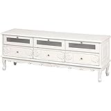 リビングボード/テレビ台・-幅154cm-・木製・猫足・姫系・ホワイト・『ヴィオレッタシリーズ』・-完成品-・-