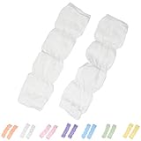 コットンガーゼ ベビー レッグウォーマー 赤ちゃん 夏用 紫外線 冷房 クーラー エアコン 虫除け 対策 体温調整 くしゅくしゅ シャーリング (ホワイト)