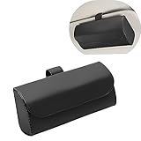 East Leaf 車 メガネホルダー サングラスホルダー サンバイザー 収納 ケース 取付簡単 メガネ 小物入れ マグネット式 (ブラック)