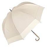 100％完全遮光 99％ではダメなんです! 【Rose Blanc】 日傘 晴雨兼用 UVカット 1級遮光 撥水 ブランド おしゃれ レディース かわいい 母の日 ラージサイズ 60cm コンビ 6cb (シャンパンベージュ×ベージュ) 長傘タイプ