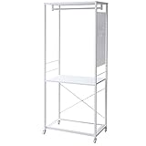 山善(YAMAZEN) チェスト上置き用 ハンガーラック キャスター付き 幅73 RSH-2S(GWH/IV) アイボリー