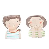 B Baosity 2個　プランター　盆栽　ポット　植木鉢　オフィス　家　装飾