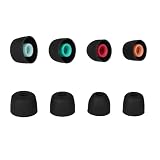 kwmobile 8x イヤーチップ in-ear Headphones対応 交換用 イヤーピース - 4つのサイズ セット - 直径4-5.5mm 黒色