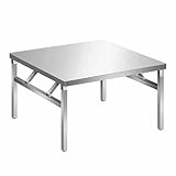 FORRTY ステンレス作業台 折り畳み作業台 調理台 ステンレス コンロ台 加工台 キッチン台 キッチンテーブル カウンターキッチン 操作台 溶接作業台 包装カウンタートップパネル ステンレス台 diy 作業台 厚みのあるステンレス素材、防水性とオイルフリー、お手入れ簡単、安定性と耐荷重500kg、折りたたみ式デザイン、収納簡単、取り付け不要(60X60X55cm)