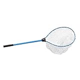 Hellery フライフィッシングネットフィッシュランディングネット、トラウトバスネットソフトラバーメッシュキャッチアンドリリースネット