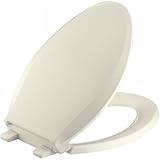 KOHLER K-4636-47 Cachet Quiet-Close with Grip-Tight Bumpers Elongated Toilet Seat, Almond [並行輸入品]