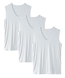 [ニッセン] インナーシャツ メンズ 吸汗速乾なめらかストレッチ深Ｖネックノースリーブインナー３枚組 大きいサイズ ライトグレー 6L