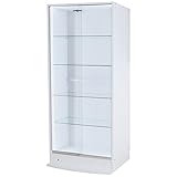 【JAJAN】フィギュアラック「ワイド」83シリーズ引き戸 LED付き 幅83cm奥行39cm高さ182cm ハイタイプ 本体 ホワイト【正規品】[鍵付きコレクションケース]