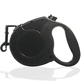 Rikopin(リコピン) リールリード 犬用リード 8m 伸縮リード 巻き取り式 耐荷重40kg 軽量 380g 長さロック機能付き 散歩用リード (ブラック)