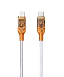 [re:colors]【USB-C(Type C) to USB-C(Type C) USB2.0 ケーブル スケルトン (タンジェリン)】高速充電 PD対応100W/5A 高速データ転送 断線防止 1m 武蔵野レーベル