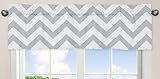 グレーとホワイトchevronÿcollection Zig Zag Window Valance