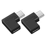 USB Type C 変換 L字 (2個) USB3.1 gen2 5A急速充電＋10Gbps 高速データ転送 タイプc 変換アダプタ 90度 オス メス USB c コネクター Mac Book Pro/Galaxy/Nexus/L G/PixelなどのType Cデバイスに対応