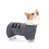 犬用バスローブ 犬 タオル 超吸水 速乾 犬用バスタオル 犬 タオル 服 ダークグレー Mサイズ ペットバスローブ 体拭き 猫用 犬用 中型小型ペット用 マイクロファイバータオル