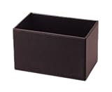 小物入れ フェイク レザー CD ボックス シンプル ダークブラウン 約26×16×15.5cm 57-72DBR
