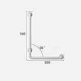 アクセシビリティL型手すり高齢者用バリアブルバスルームバスルームノンスリップセーフティステンレス鋼90度手すり ( 色 : 白 , サイズ さいず : 50*70 cm )
