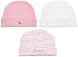 goldbug 3ペア ベビーニット帽子 サイズ:33cm ~ 44cm (新生児用) ピンク系 綿・ナイロン 90011
