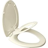 メイフェア1583slow 346 Nextstep slow-close細長い閉じたフロントMolded Wood Toilet Seat with easy-2-cleanヒンジ&組み込みPott