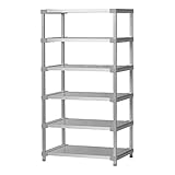 ※受注生産 返品・交換不可※選べる幅サイズ31段階！軽量アルミ製 収納ラック6段 棚板奥行54cm 高さ160cm 幅バリエーション30cm～180cm (95cm)