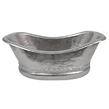 Bath Tub Vessel Hammered Copper Sink in Electroless Nickel [並行輸入品]