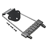 PATIKIL 6弦 ギタートラピーズテールピースブリッジ ジャズアコースティックギターベース交換用 ブラック