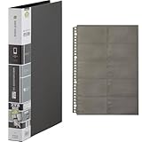 [キングジム] 【セット買い】 名刺ホルダー ショットドックス 差替式 500ポケット 最大800ポケット A4タテ 黒 36SDW-BK + 名刺ホルダー 台紙 ショットドックス 差替式 A4 36SDD 黒