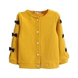 enchante petit(アンシャンテ プティ) キッズ 子供 肉厚サイドリボンカーディガン≪全8色≫ 130cm #マスタード