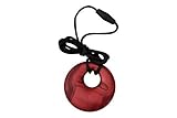 MyBoo Autism/Sensory/Teething Chewable Round Pendant - Metallic Red by MyBoo