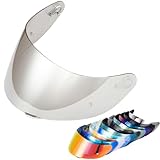 Wayocfei agv K1 シールド,【適合：K1 S/K3 SV/K5 S/K5】ヘルメット・バイザー 紫外線 吸収 バイク用 ヘルメットアフターマーケット交換 (透明REVOシルバー)