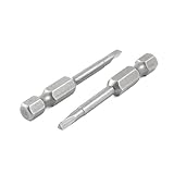 uxcell 三角ドライバービット　磁性ヘッド　グレー　メタル製　50mm長さ　2本入