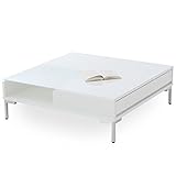 LOWYA （ロウヤ） テーブル ローテーブル センターテーブル 国産 天然木 ガラス 引出し2杯 正方形 ホワイト おしゃれ 新生活