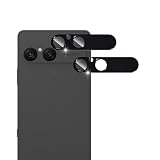 iXinQu カメラフィルム Xperia 10 VII 用【アルミ合金製+強化ガラス】レンズ 保護カバー 耐衝撃 露出オーバー防止 全面保護 AR高透過率 SO-52F / SOG16 用 レンズ保護フィルム 2枚 (ブラック)