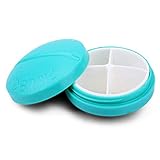 chrikathy新しい4コンパートメントDaily Medicine Pill GumビタミンボックスケースAM PM Morning Noon Nightポータブルラウンドストレージディスペンサー