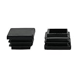 uxcell チューブインサート 25 x 25mm プラスチック製 正方形 リブ エンドカバー キャップ 家具 椅子 テーブル 足 フロアプロテクター 2個入り